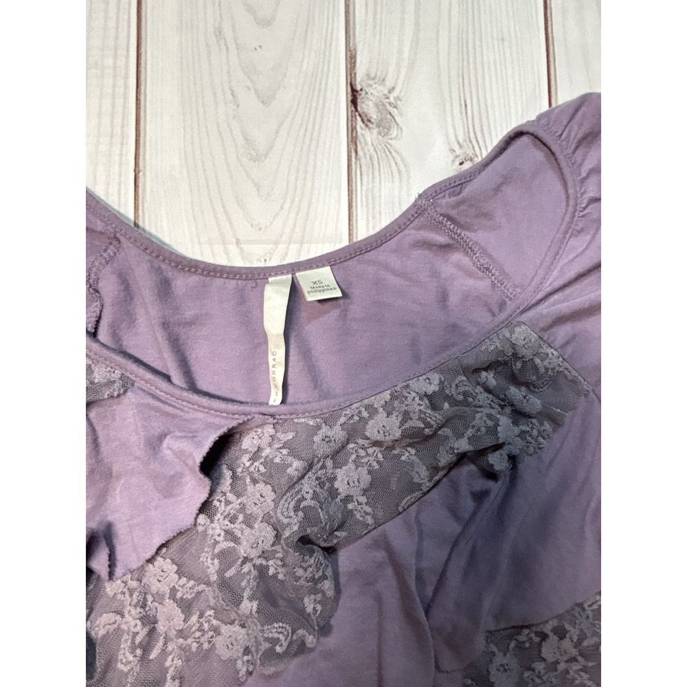 LC Lauren Conrad Womens XS Purple Plum Y2K Lace Ruffle Layered Tank Top - Picture 2 of 3